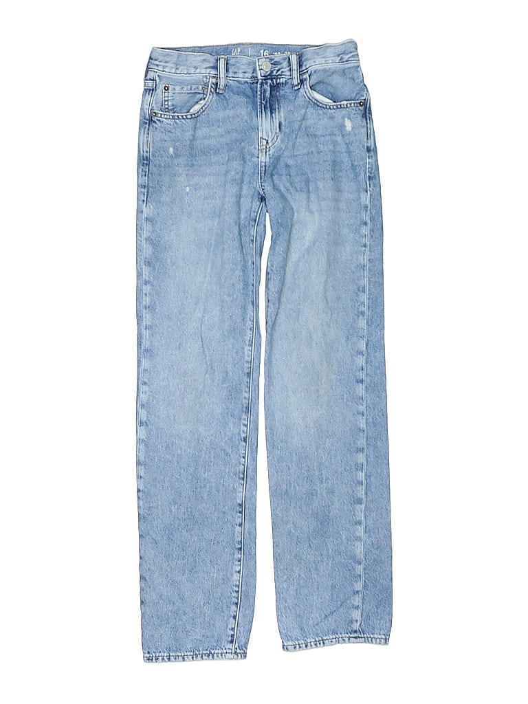 Gap Kids 100% Cotton Hearts Blue Jeans Size 16 - photo 1