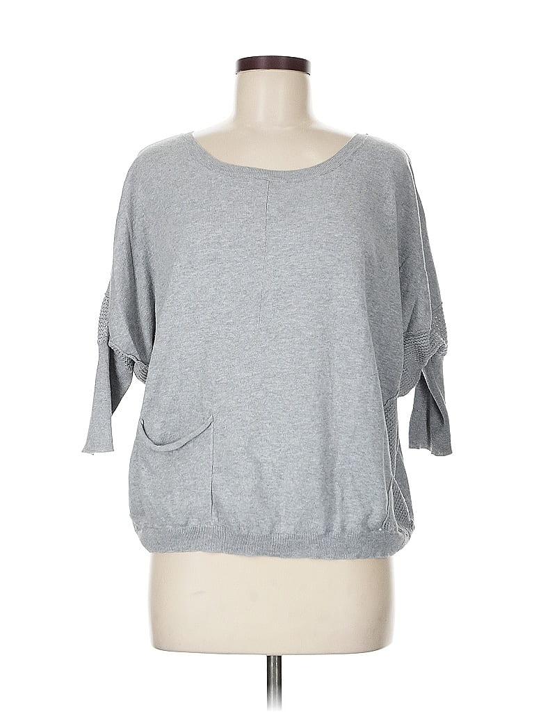 Pre-owned Pink Rose Pullover Sweater In Gray