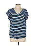 7th Avenue Design Studio New York & Company 100% Polyester Blue Short Sleeve Top Size L - photo 1