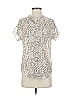 Mystree 100% Polyester Animal Print Ivory Short Sleeve Blouse Size S - photo 1