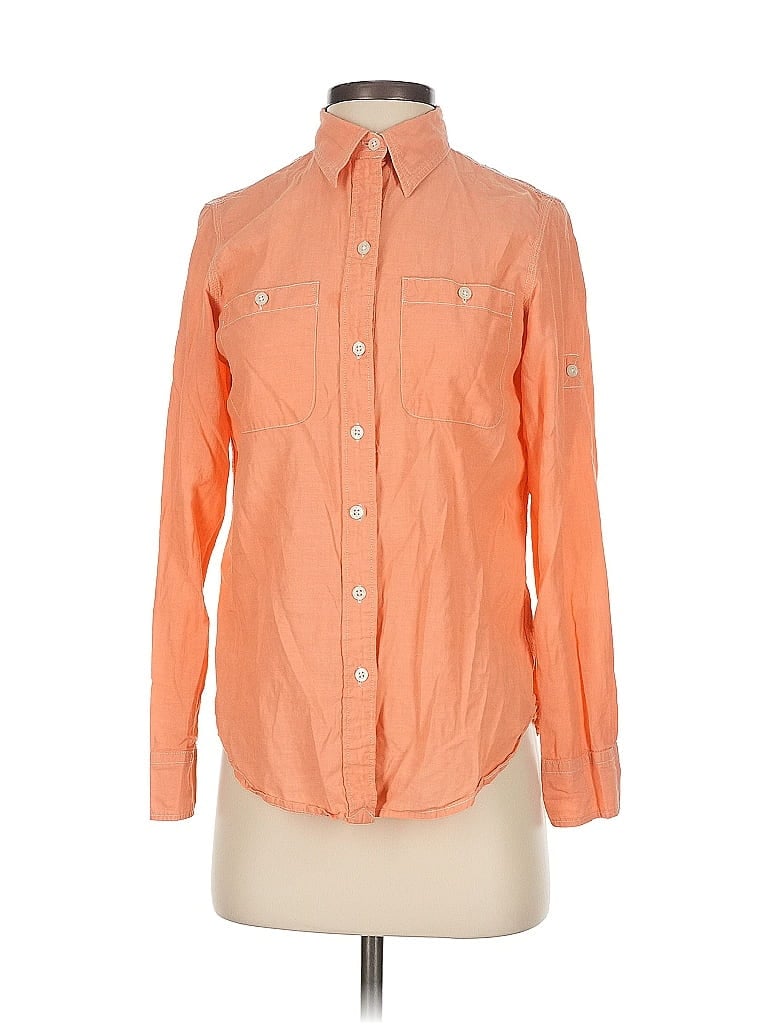 Pre-owned Lauren Jeans Co. Long Sleeve Button Down Shirt In Orange