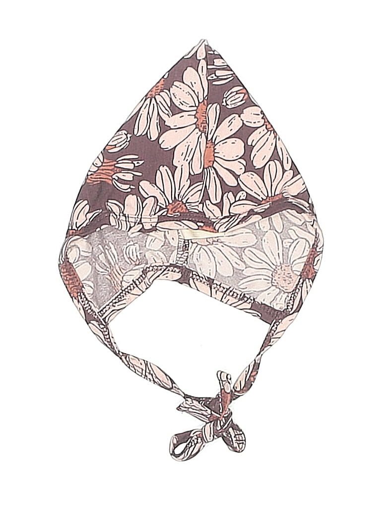 Kate Quinn Organics Floral Brown Pink Beanie Size Newborn - photo 1