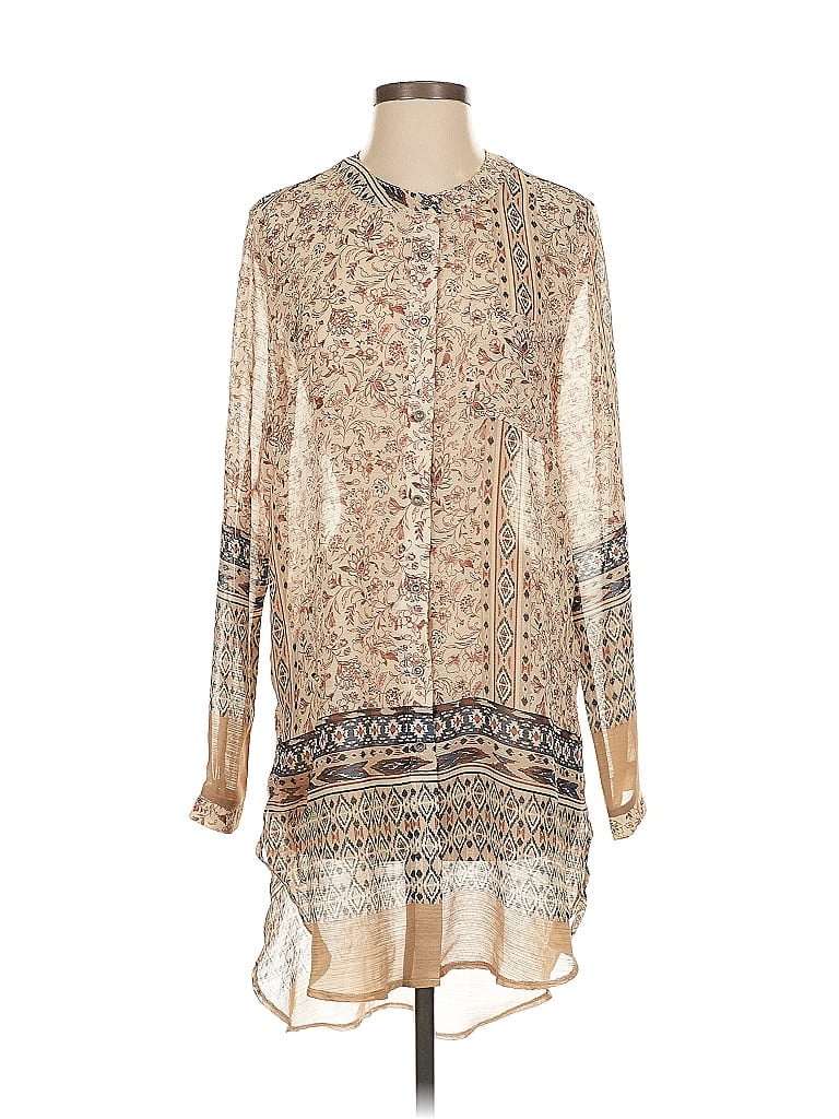 Mystree 100% Polyester Ivory Long Sleeve Blouse Size S - photo 1