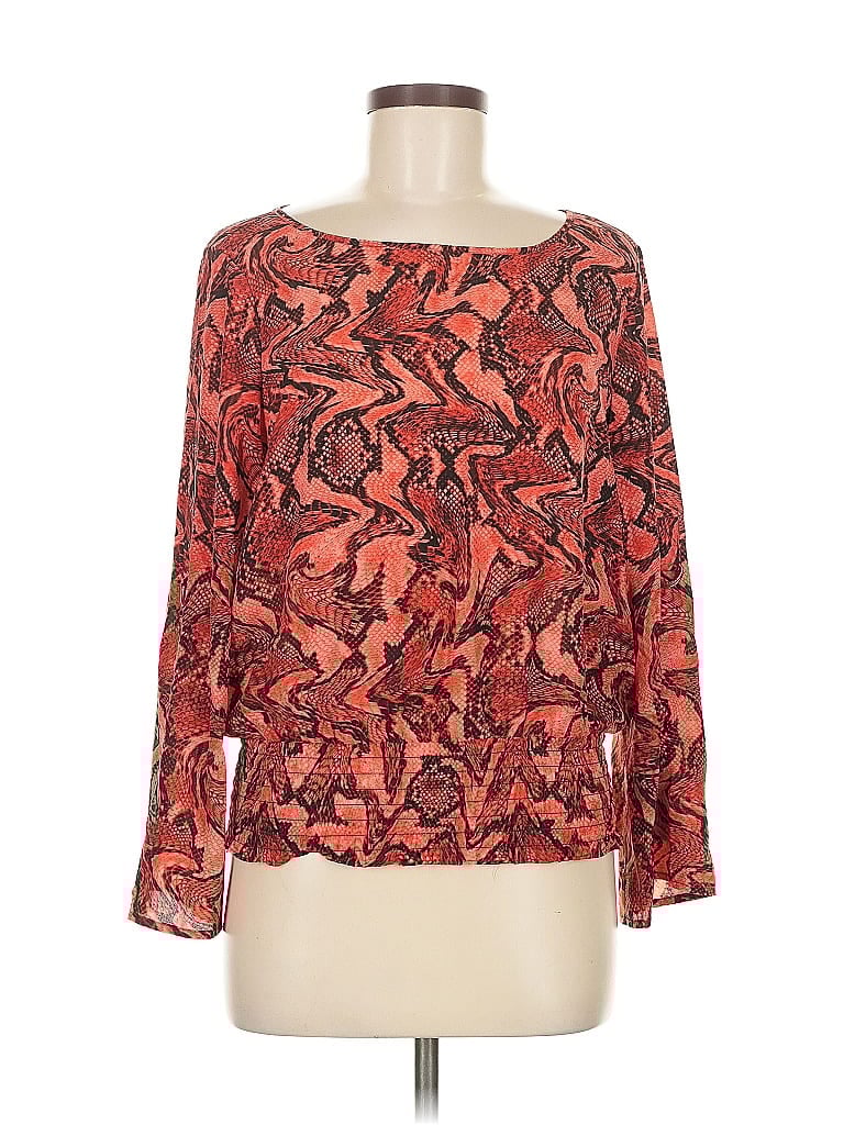 Pre-owned Michael Michael Kors Long Sleeve Blouse In Orange