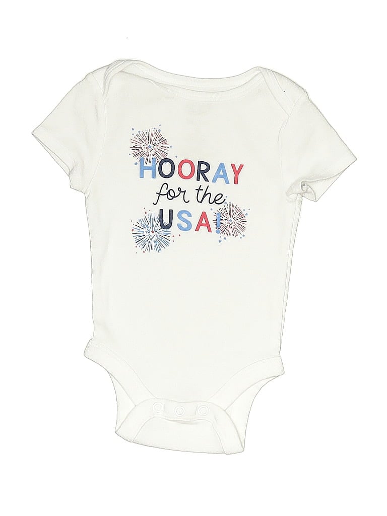 Jumping Beans Graphic Ivory Short Sleeve Onesie 0-3 MO / 3 MO - photo 1