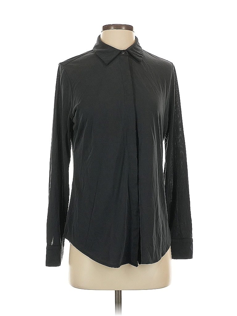 Pre-owned Banana Republic Long Sleeve Blouse In Black
