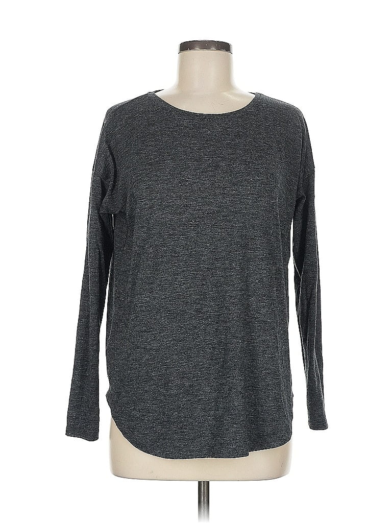 Pre-owned Ann Taylor Long Sleeve T-shirt In Gray