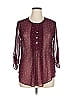 Daniel Rainn Burgundy 3/4 Sleeve Blouse Size M - photo 1