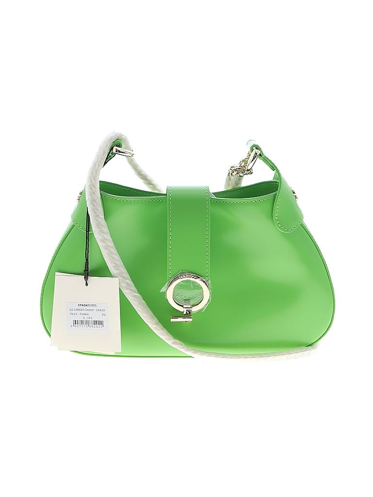Sandro 100% Leather Color Block Green Leather Shoulder Bag One size - photo 1