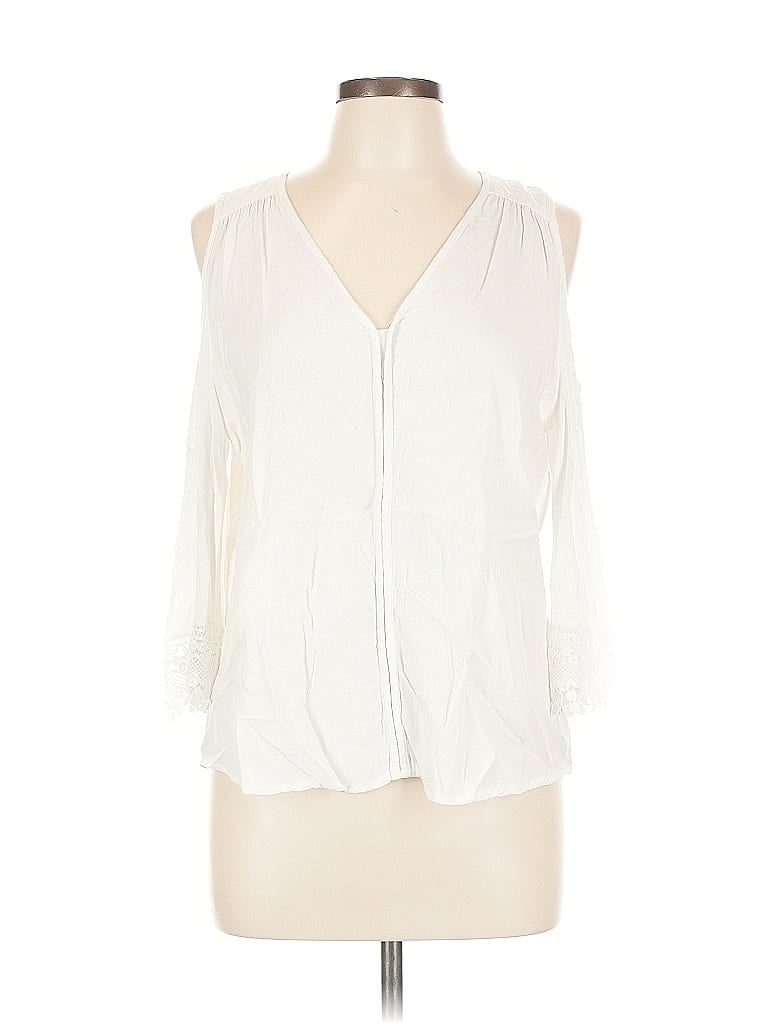 Pre-owned Skies Are Blue 3/4 Sleeve Blouse In White