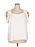 Shein Curve 100% Polyester White Short Sleeve Blouse Size 18 Plus (3) - photo 1