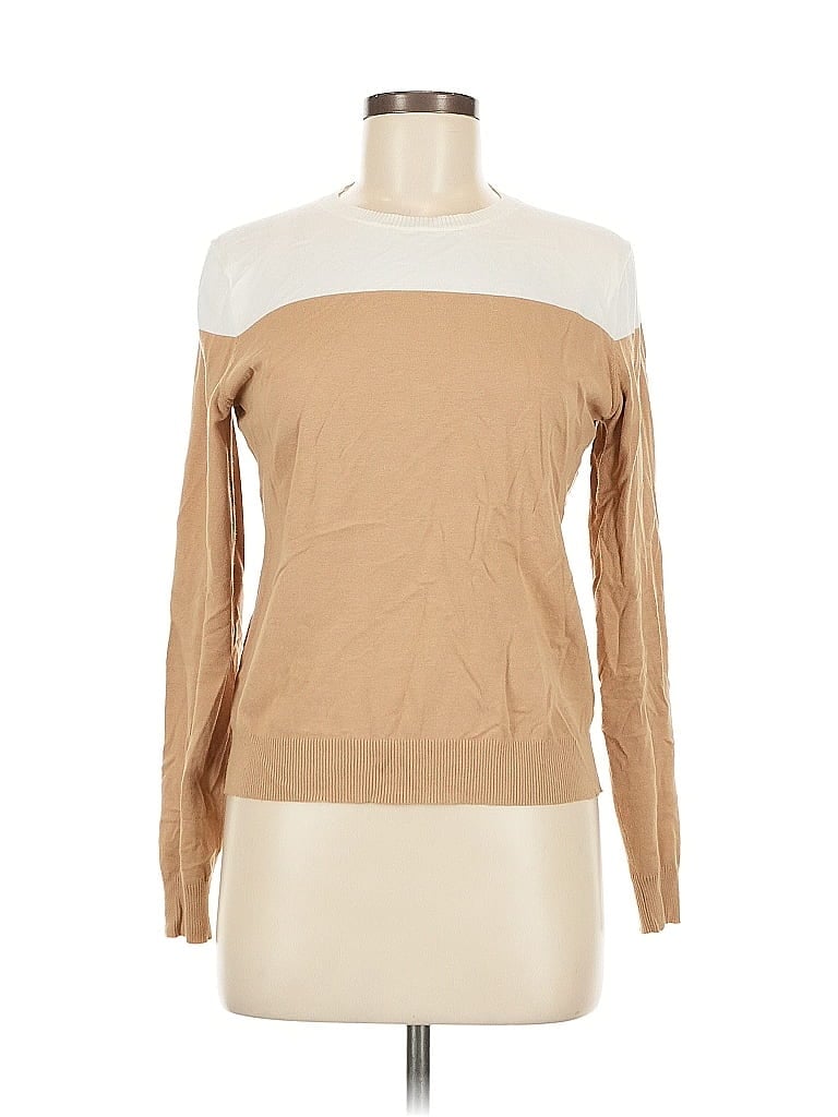 Worth New York Color Block Tan Pullover Sweater Size M - photo 1