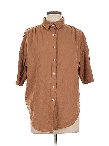 Unbranded 3/4 Sleeve Button-Down Shirt (view 1)