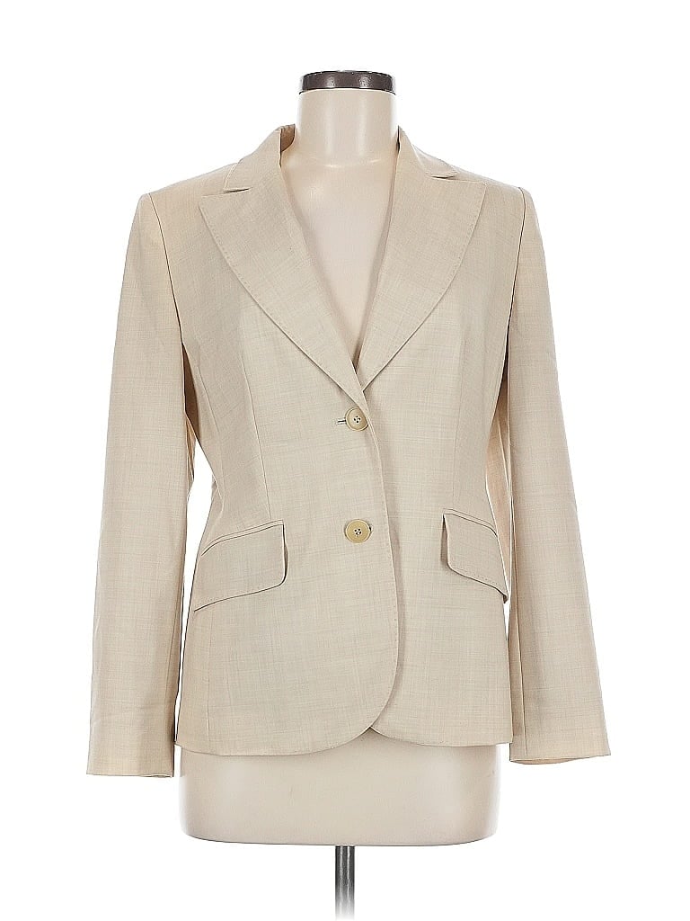 Pre-owned Ann Taylor Loft Wool Blazer Jacket In White