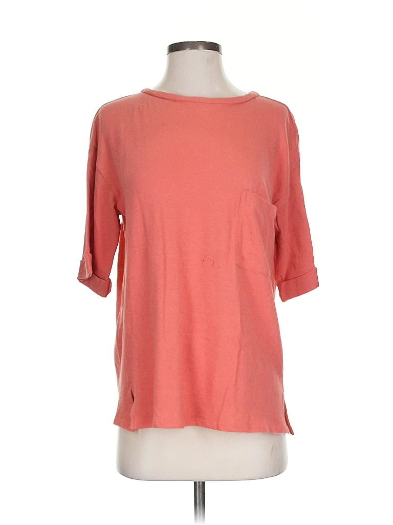 J Brand Orange 3/4 Sleeve T-Shirt Size S - photo 1