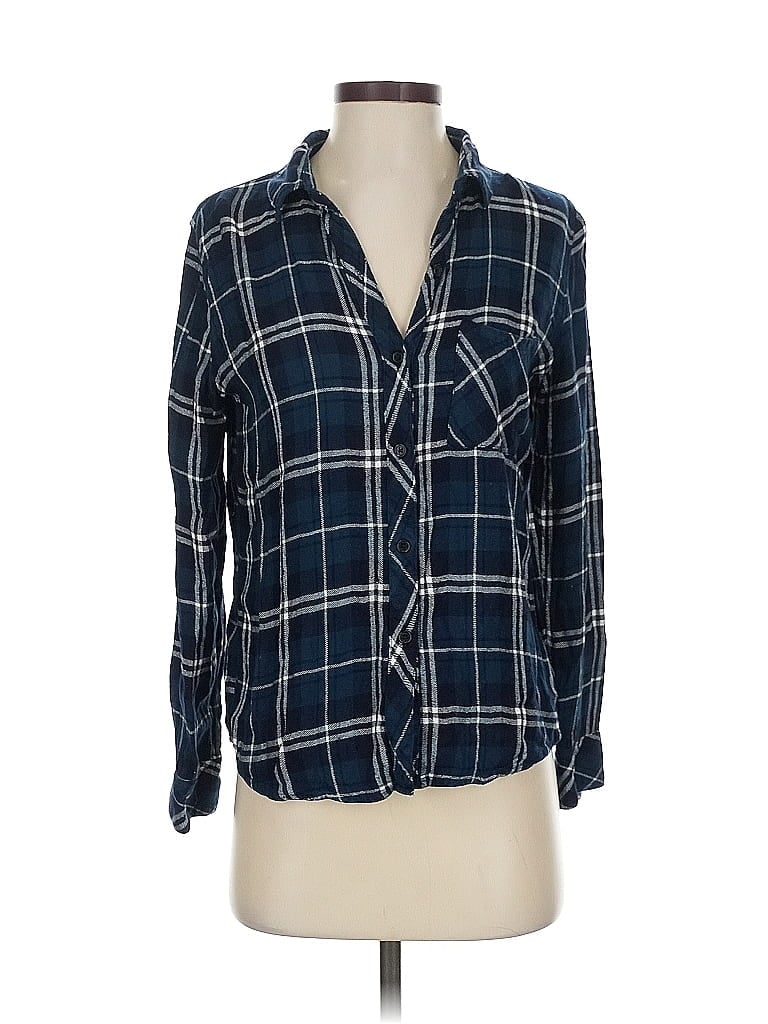 Pre-owned Rails 3/4 Sleeve Button Down Shirt In Blue