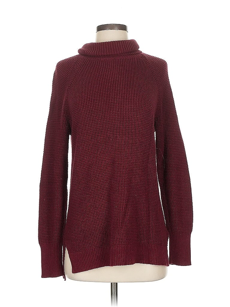 Pre-owned J.crew Factory Store Turtleneck Sweater In Burgundy