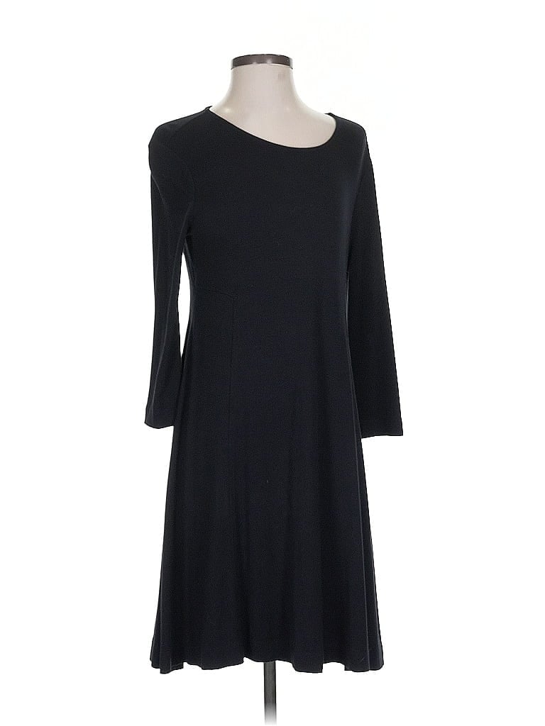 Donna Ricco Solid Black Casual Dress Size S - photo 1