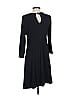 Donna Ricco Solid Black Casual Dress Size S - photo 2