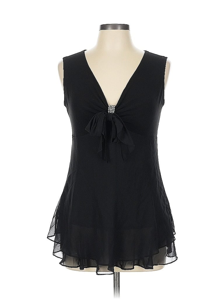 R&M Richards Black Sleeveless Blouse Size 12 - photo 1