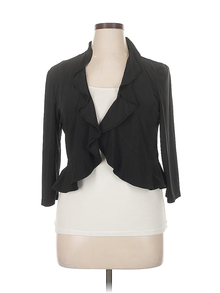 R&M Richards Black 3/4 Sleeve Blouse Size XL - photo 1