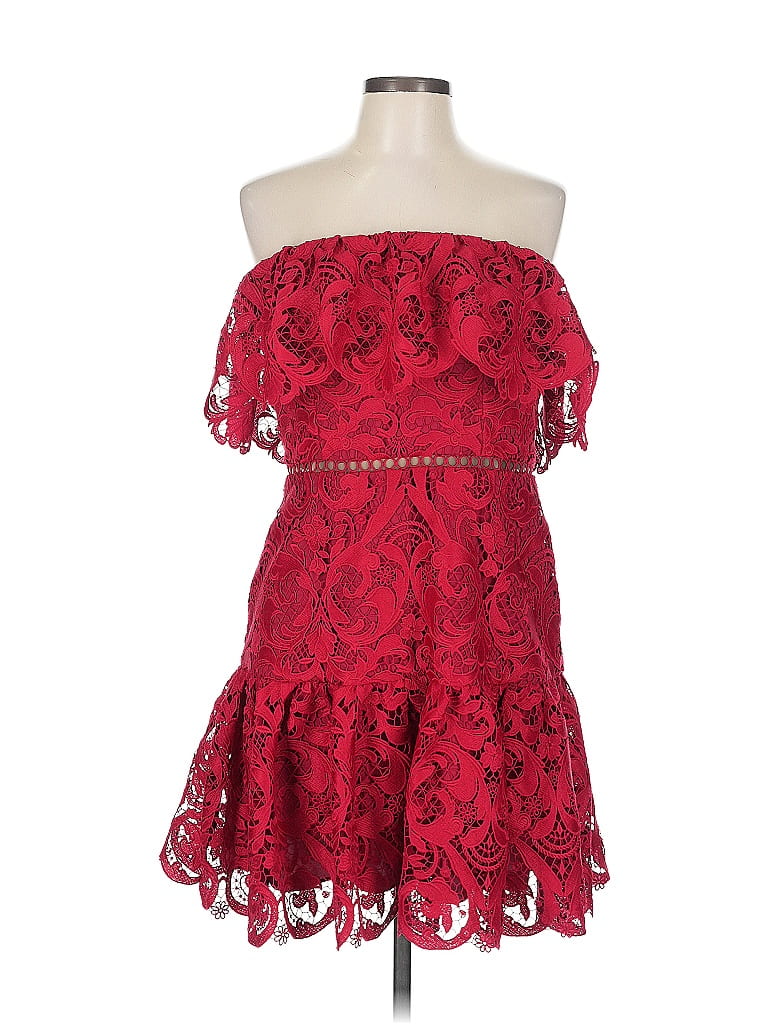ML Monique Lhuillier 100% Polyester Red Cocktail Dress Size 10 - photo 1
