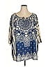 Catherines 100% Polyester Blue 3/4 Sleeve Blouse Size 22 - 24 - photo 1