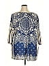 Catherines 100% Polyester Blue 3/4 Sleeve Blouse Size 22 - 24 - photo 2