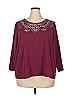 Catherines Burgundy 3/4 Sleeve T-Shirt Size 2X - photo 1
