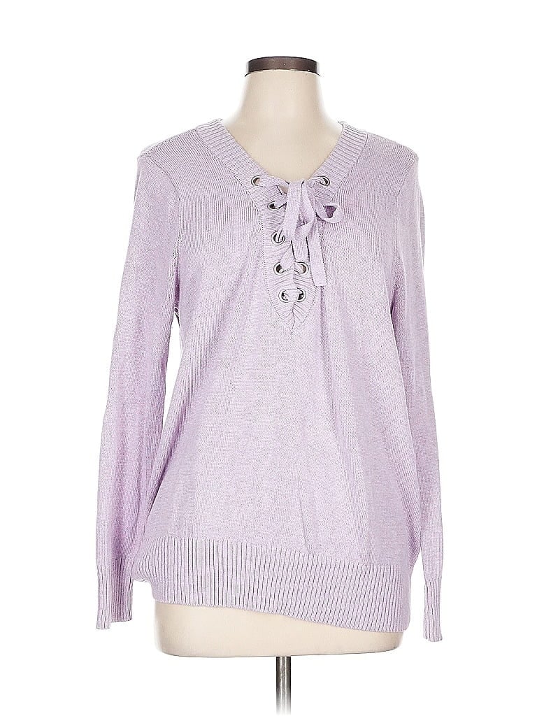 Soho JEANS NEW YORK & COMPANY Purple Pullover Sweater Size L - photo 1
