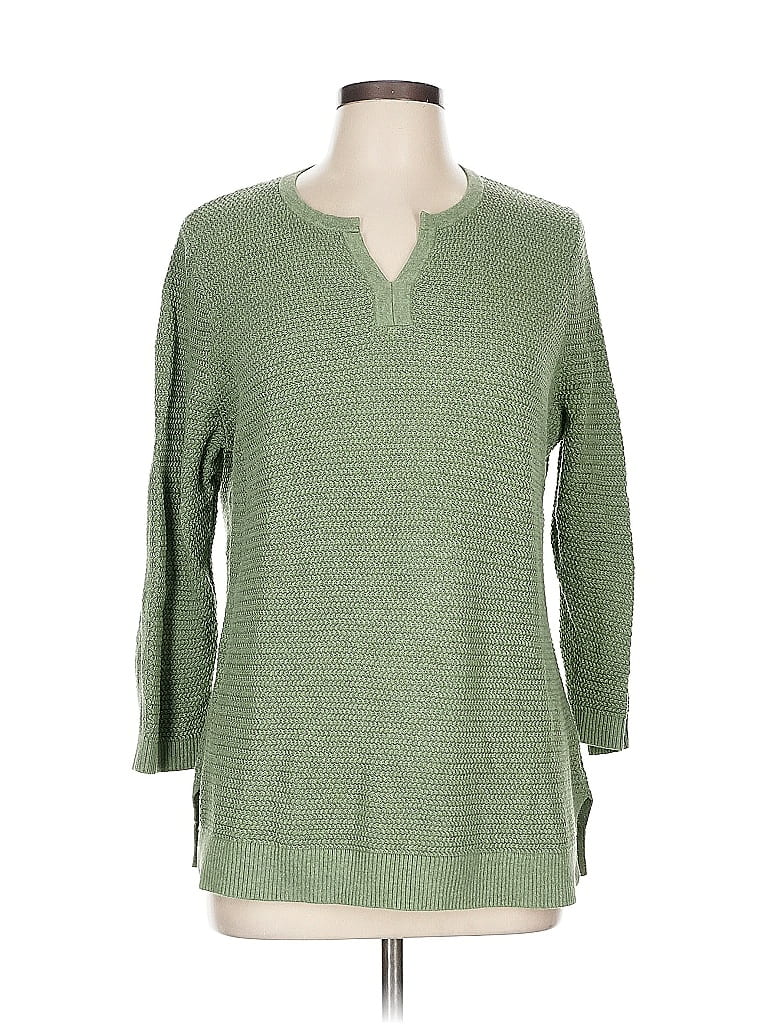 Talbots Outlet 100% Cotton Green Pullover Sweater Size L - photo 1