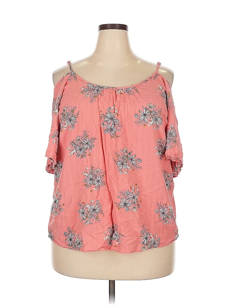 Pre-owned Torrid 3/4 Sleeve Blouse In Pink
