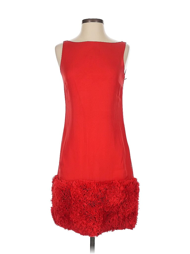 Catherine Malandrino 100% Silk Red Cocktail Dress Size 2 - photo 1