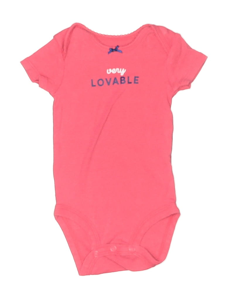 CARTER'S Pre-owned Babies' Short Sleeve Onesie In Pink