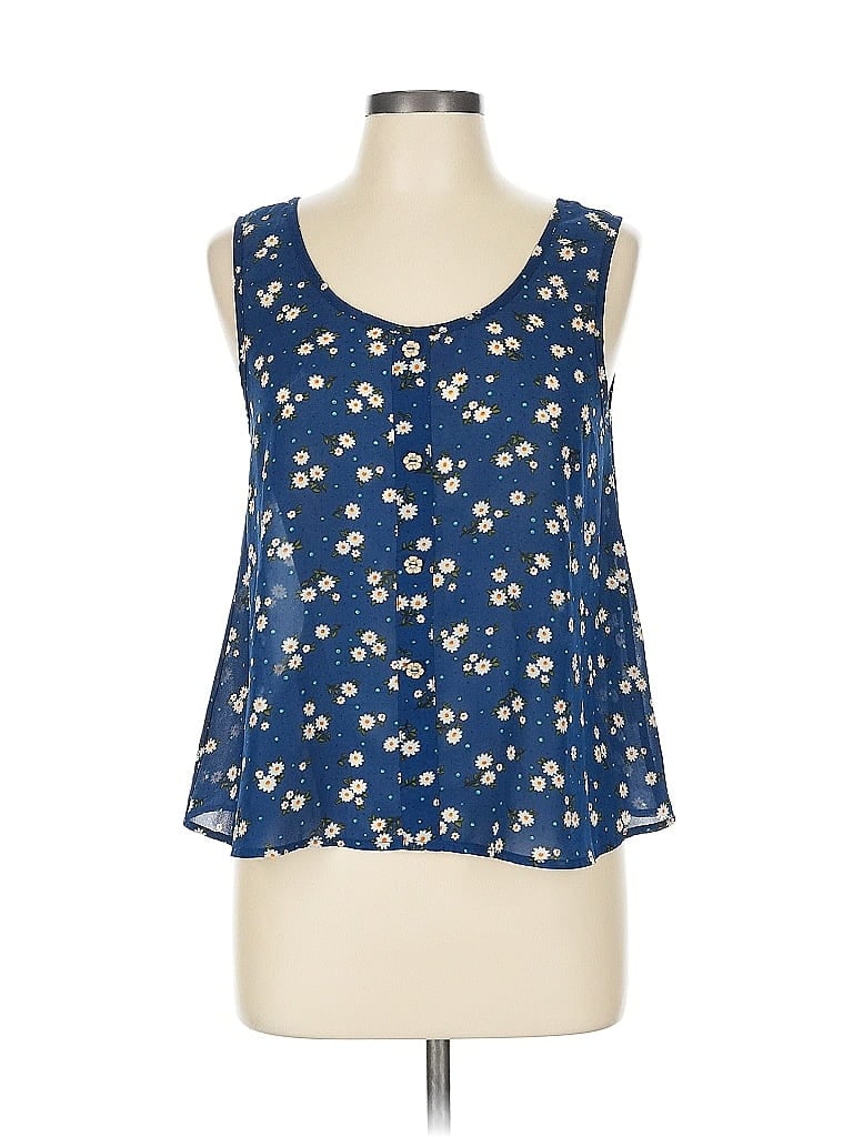 Pre-owned Mine Tank Top Blue Halter Neckline Tops