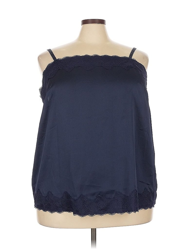 Roaman's 100% Polyester Blue Sleeveless Blouse Size 26 - photo 1