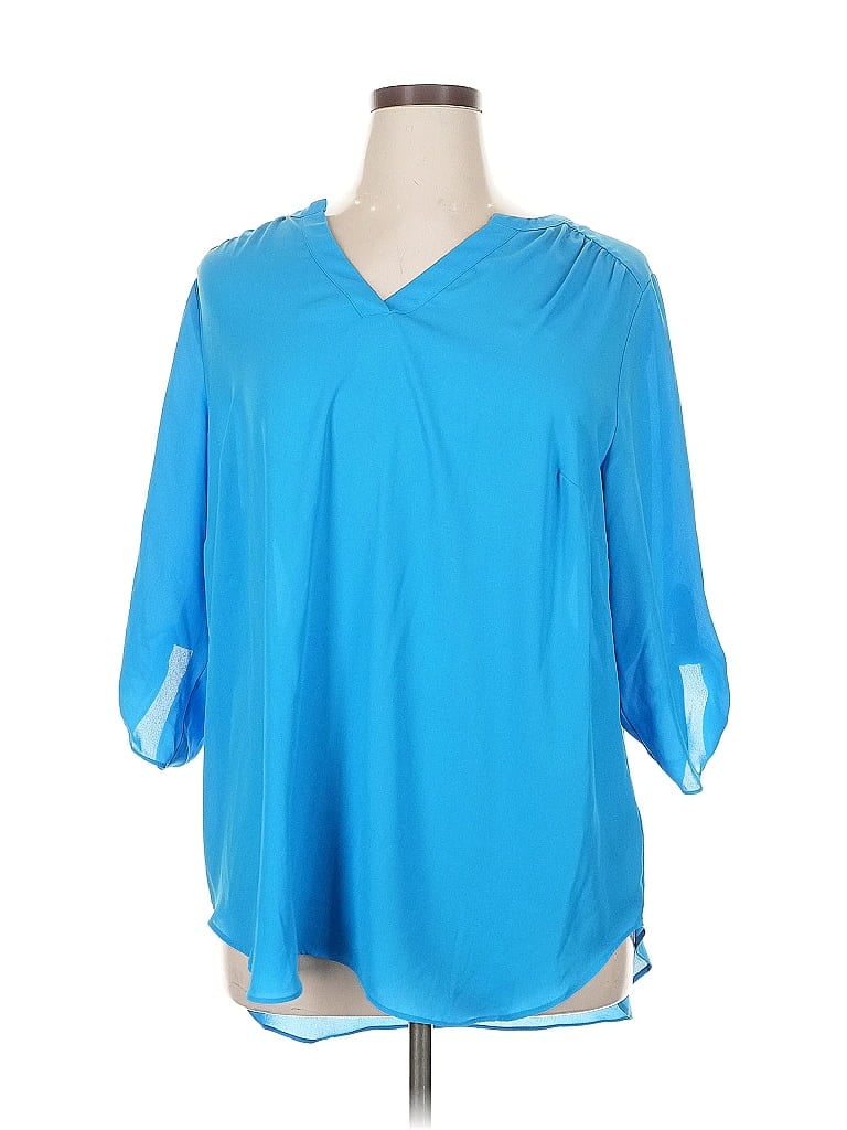 Pre-owned Worthington 3/4 Sleeve Blouse In Blue