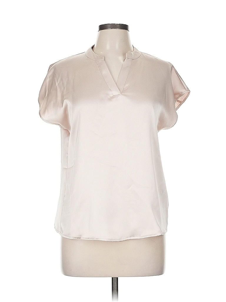 Pre-owned Nicole Miller Short Sleeve Blouse In White