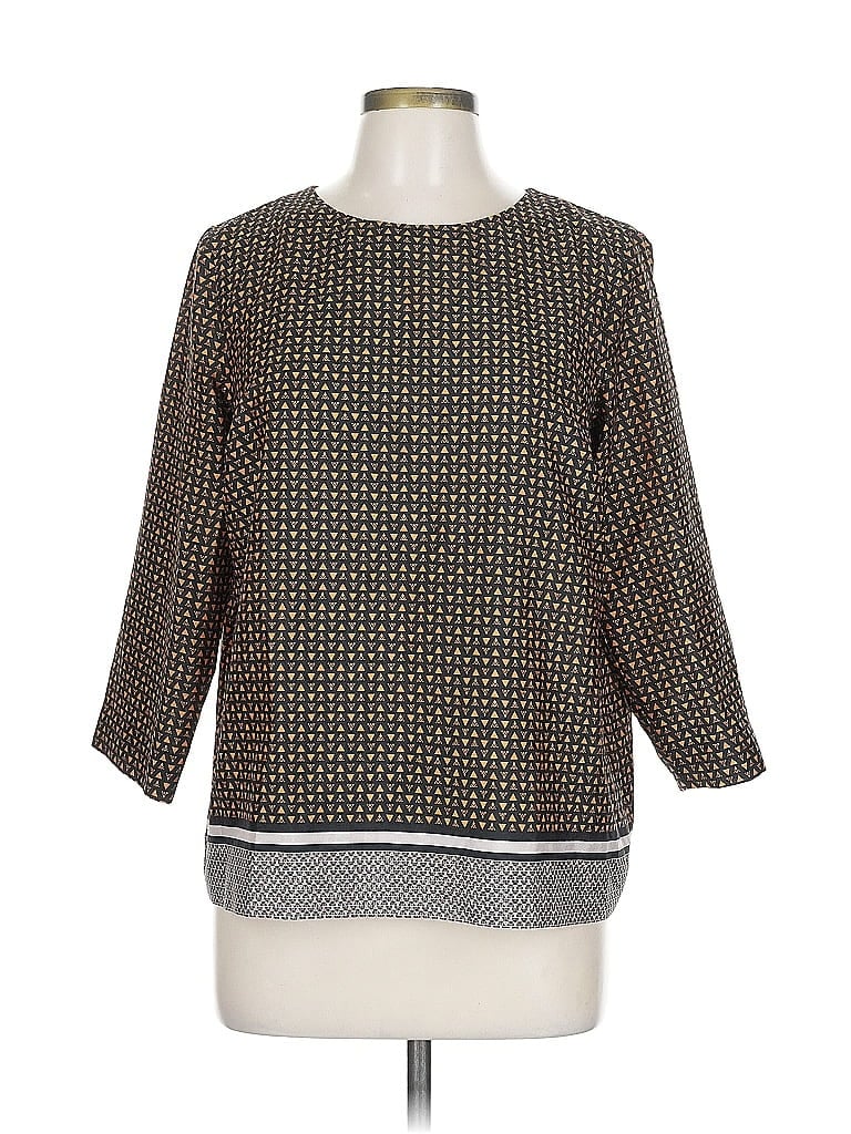 Pre-owned The Limited 3/4 Sleeve Blouse In Brown