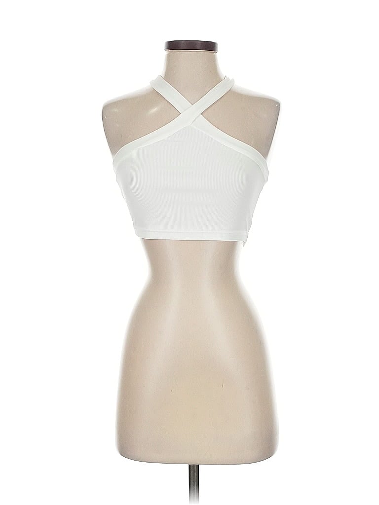 Pre-owned Shein Tank Top Ivory Halter Neckline Tops In White