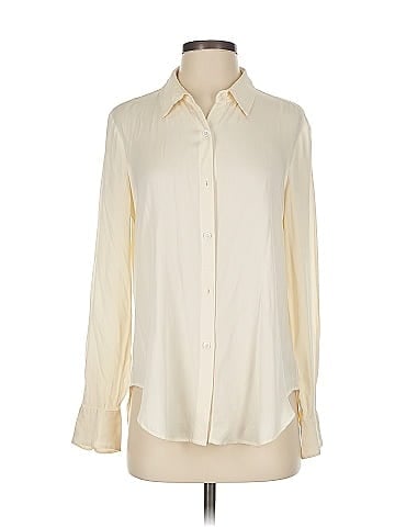 Theory Long Sleeve Silk Top (view 1)