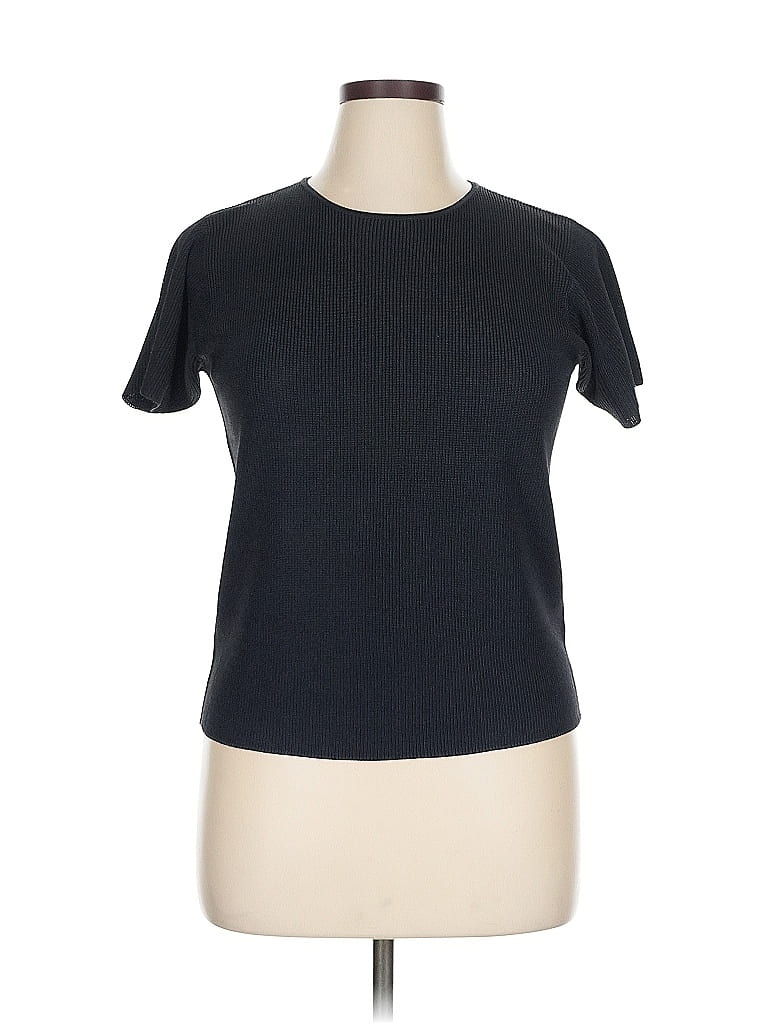 Linda Allard Ellen Tracy Black Short Sleeve Top Size 0X - photo 1