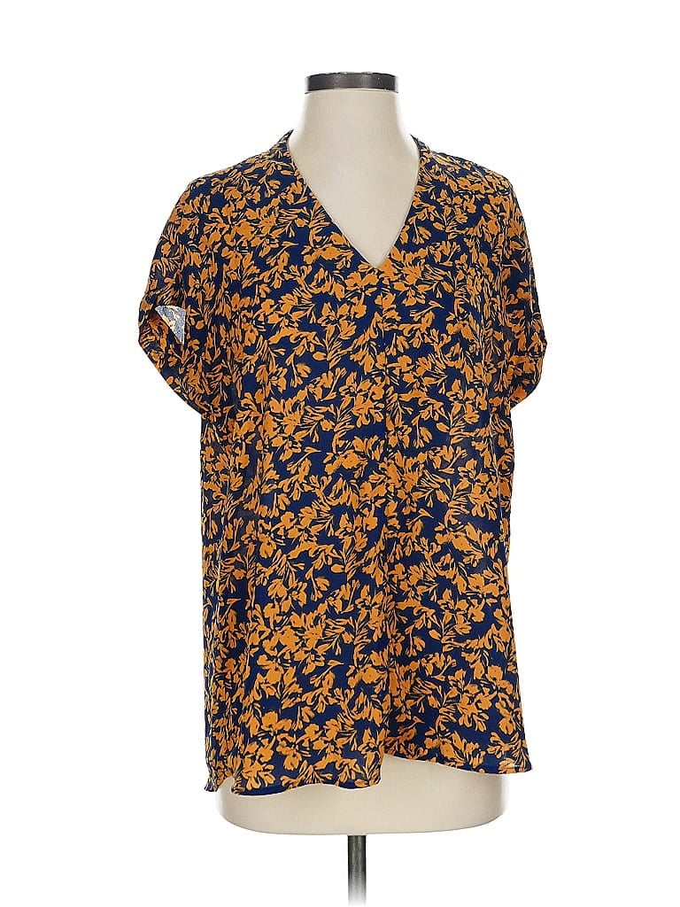 Pre-owned Pleione Short Sleeve Henley Shirt In Gold