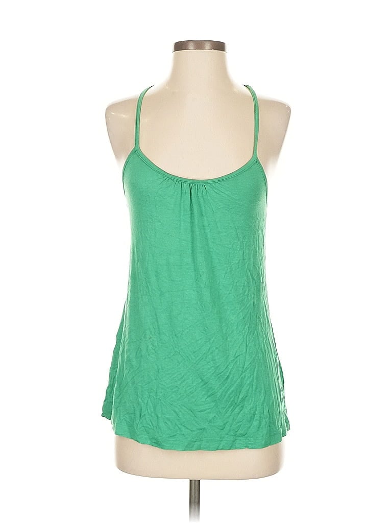 Pre-owned Velvet Tank Top Green Halter Neckline Tops