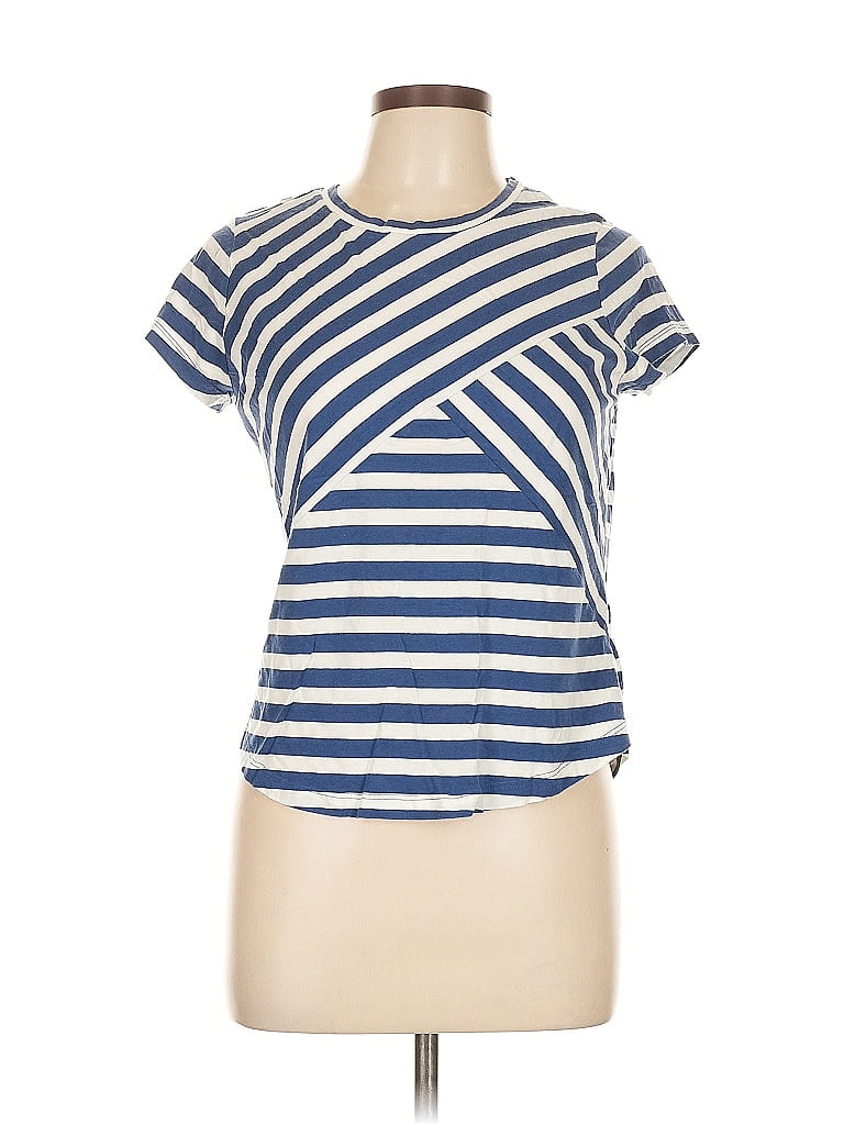 Pre-owned Chaps Short Sleeve Top Blue Crew Neck Tops