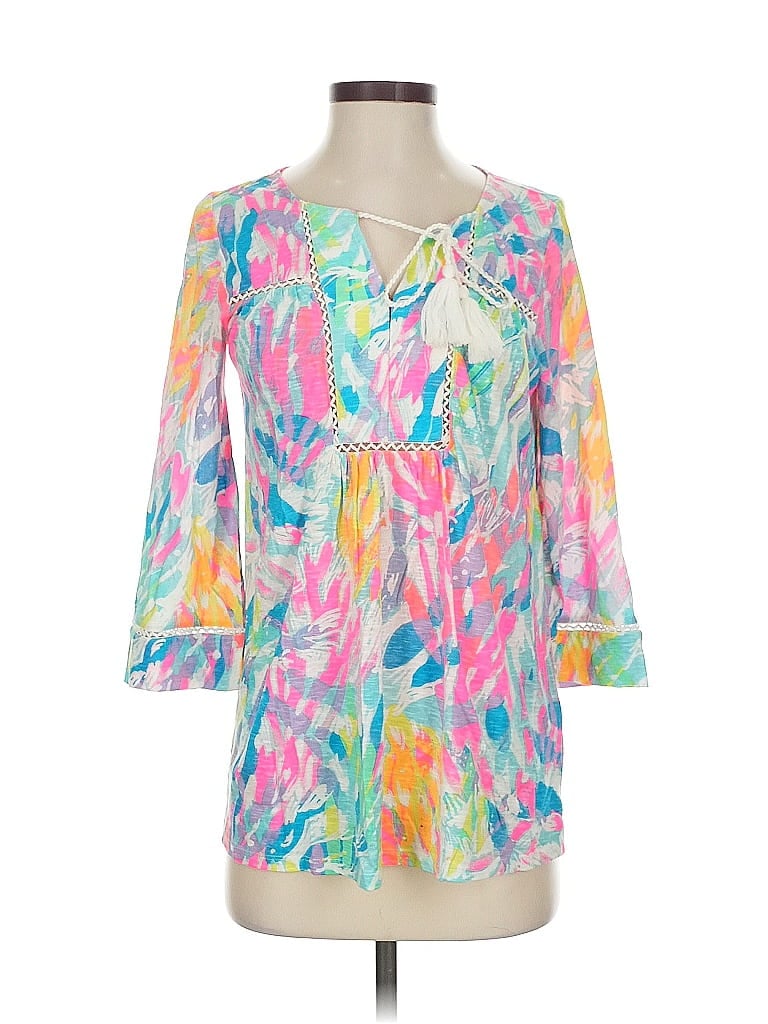 Pre-owned Lilly Pulitzer 3/4 Sleeve Blouse In Pink