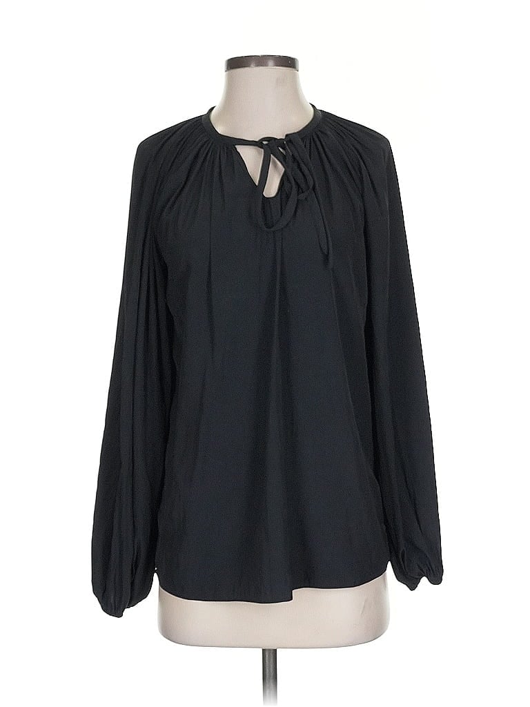 Pre-owned T Tahari Long Sleeve Blouse In Black