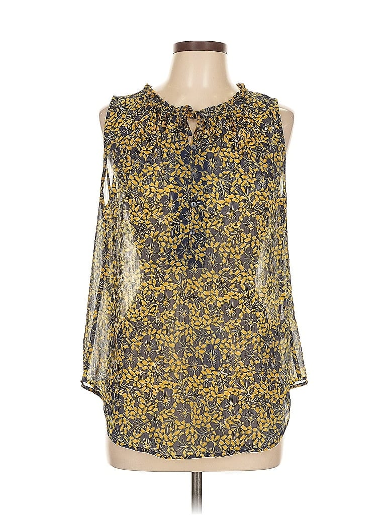 Pre-owned Liz Claiborne Sleeveless Blouse In Gold