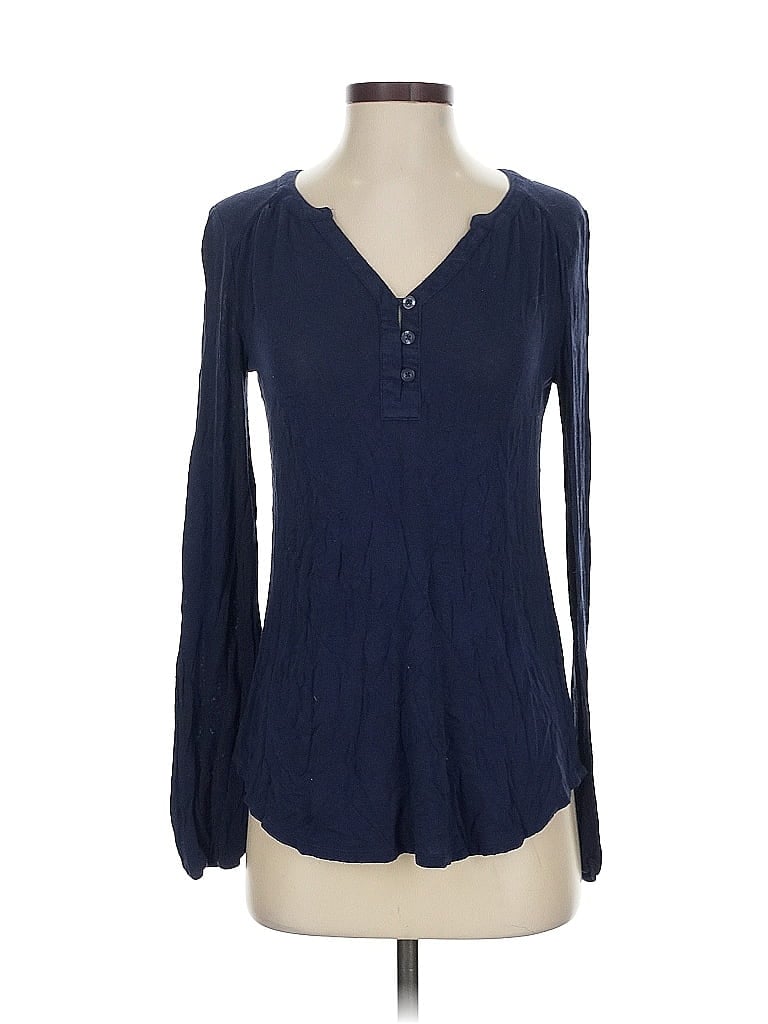 Pre-owned Lilly Pulitzer Long Sleeve Henley Shirt In Blue