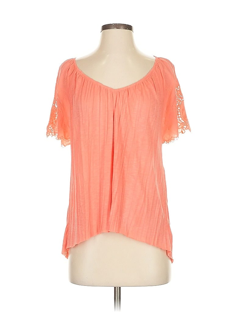 American Eagle Outfitters Short Sleeve Blouse In Orange